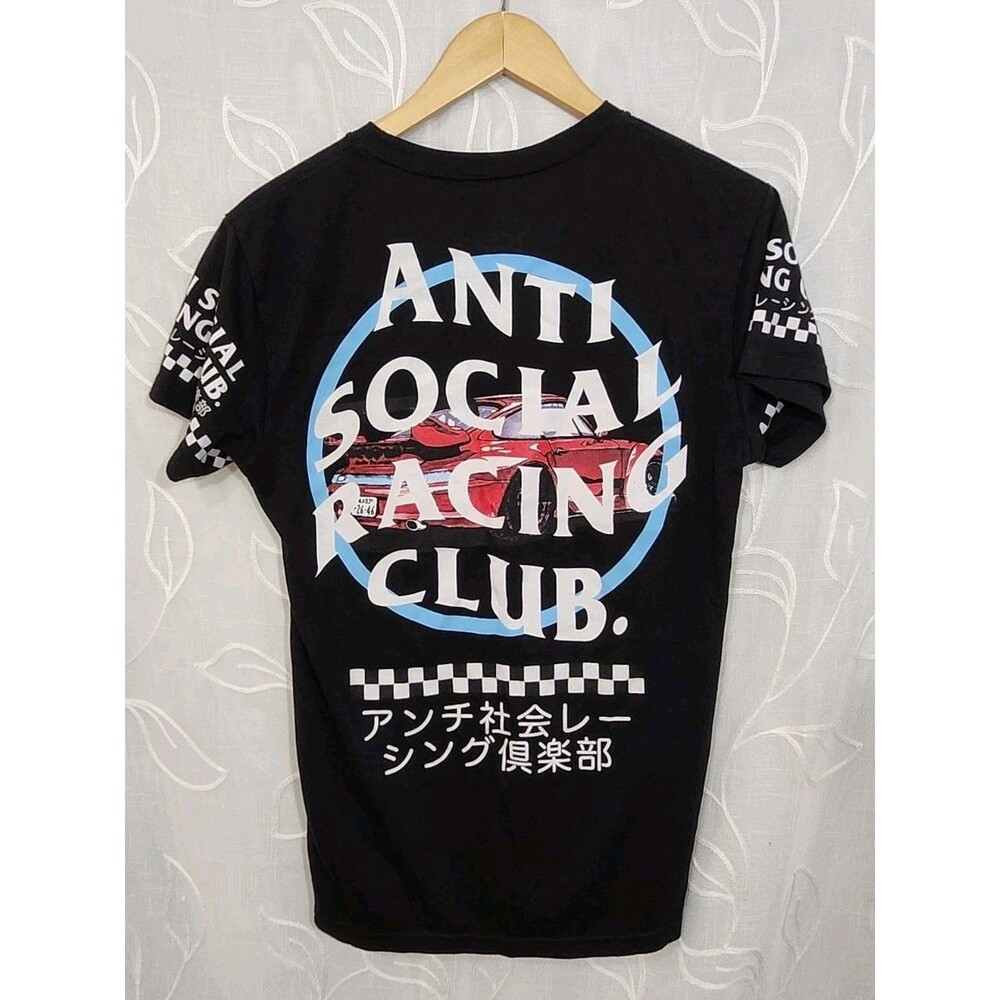Anti Social Social Racing Club Black Graphic Logo Men's Short Sleeve T-Shirt S